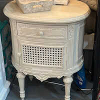 Luxe Cane Charm Side Table - Artwork: Carving