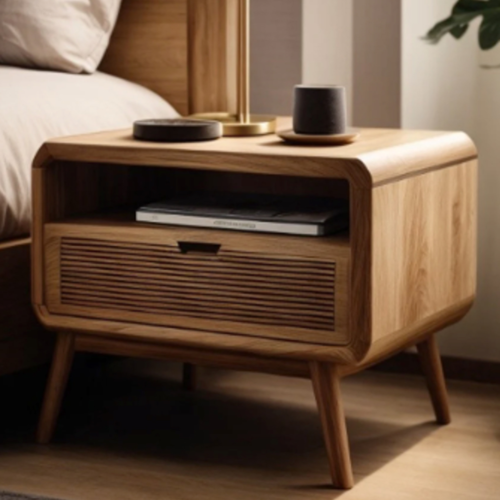 Wooden Cane Design Side Table - Color: Custom