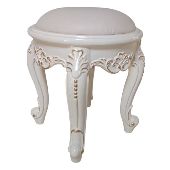 Wooden Handcarved Teak Stool - Artwork: Carving