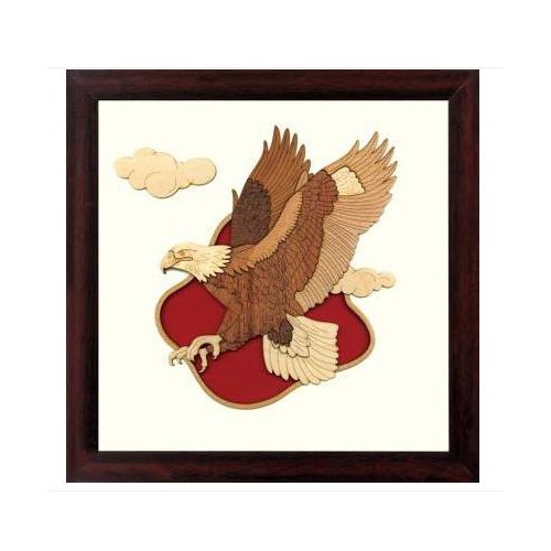 Wooden Crafted Eagle Painting - Color: Multicolor