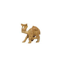 Wooden Artistic Camel Statue - Color: Brown