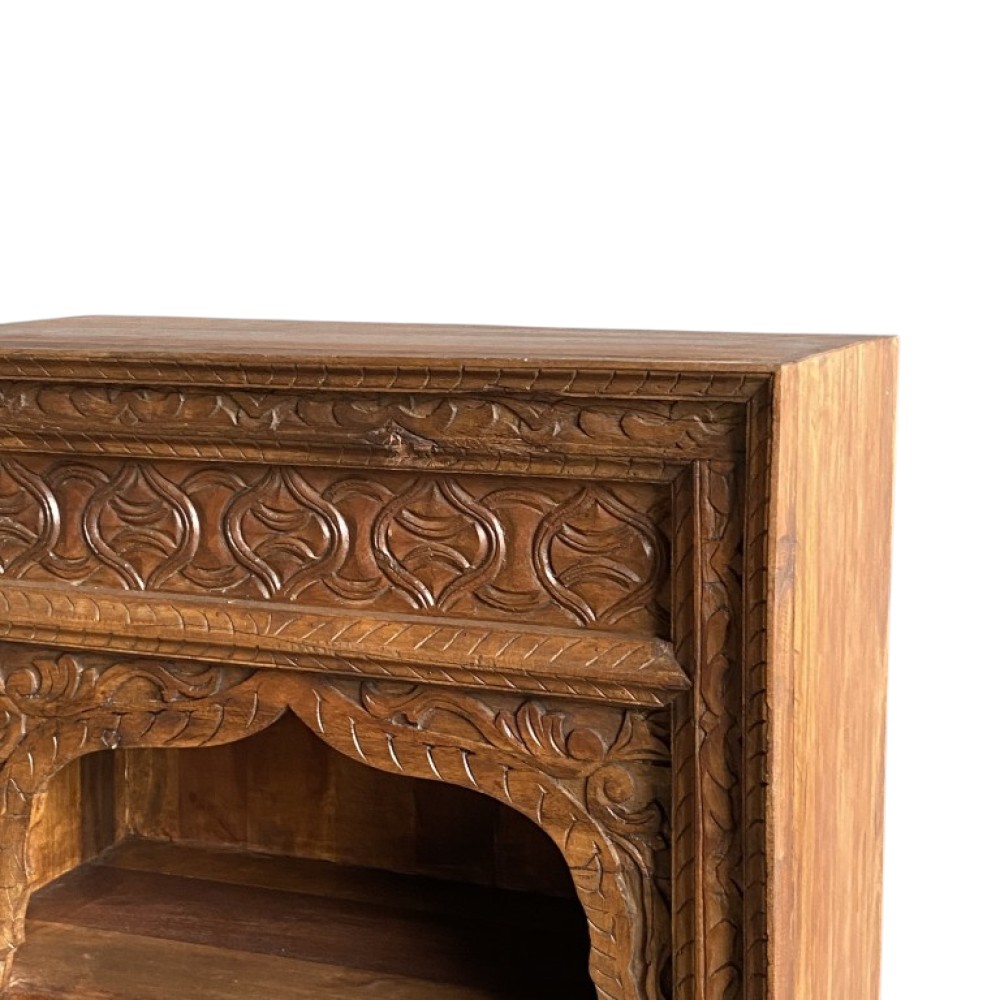 Antique Wooden Bookshelf - Artwork: Crafted