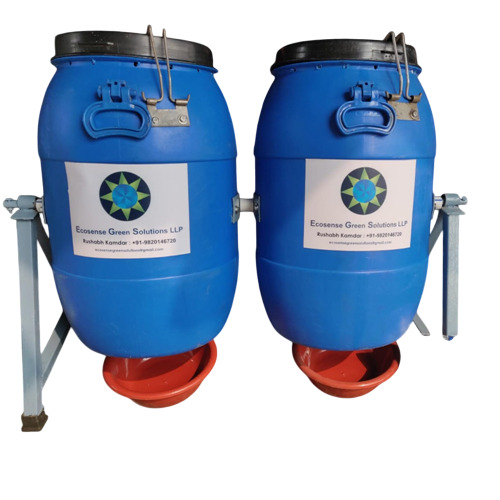 3 Kg Manual Rotating Twin Drum Composter - Color: Blue
