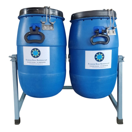 5 Kg Manual Rotating Twin Drum Composter - Color: Blue