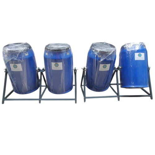 40 Kg Manual Rotating Twin Drum Composter - Color: Blue