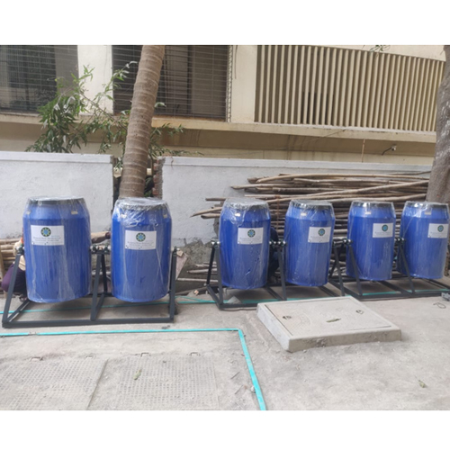 60 Kg Manual Rotating Twin Drum Composter - Color: Blue