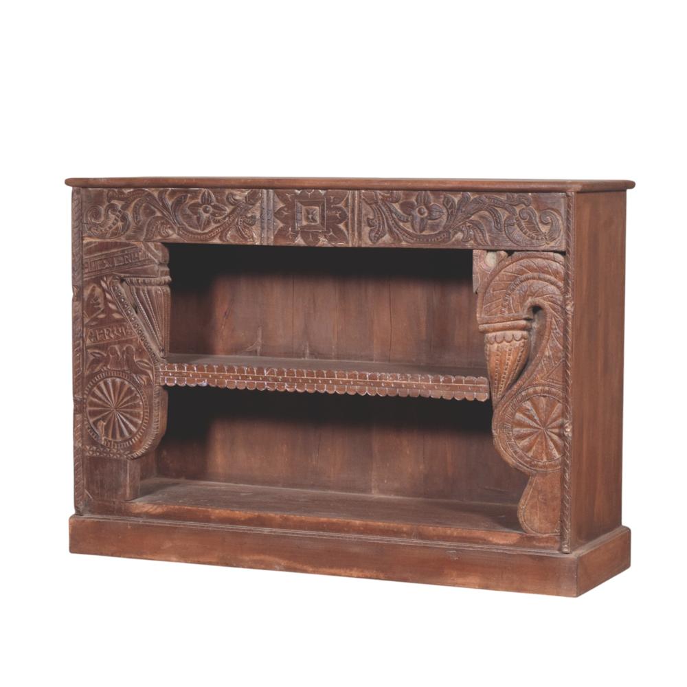 Vintage Wooden Bookshelf - Artwork: Crafted