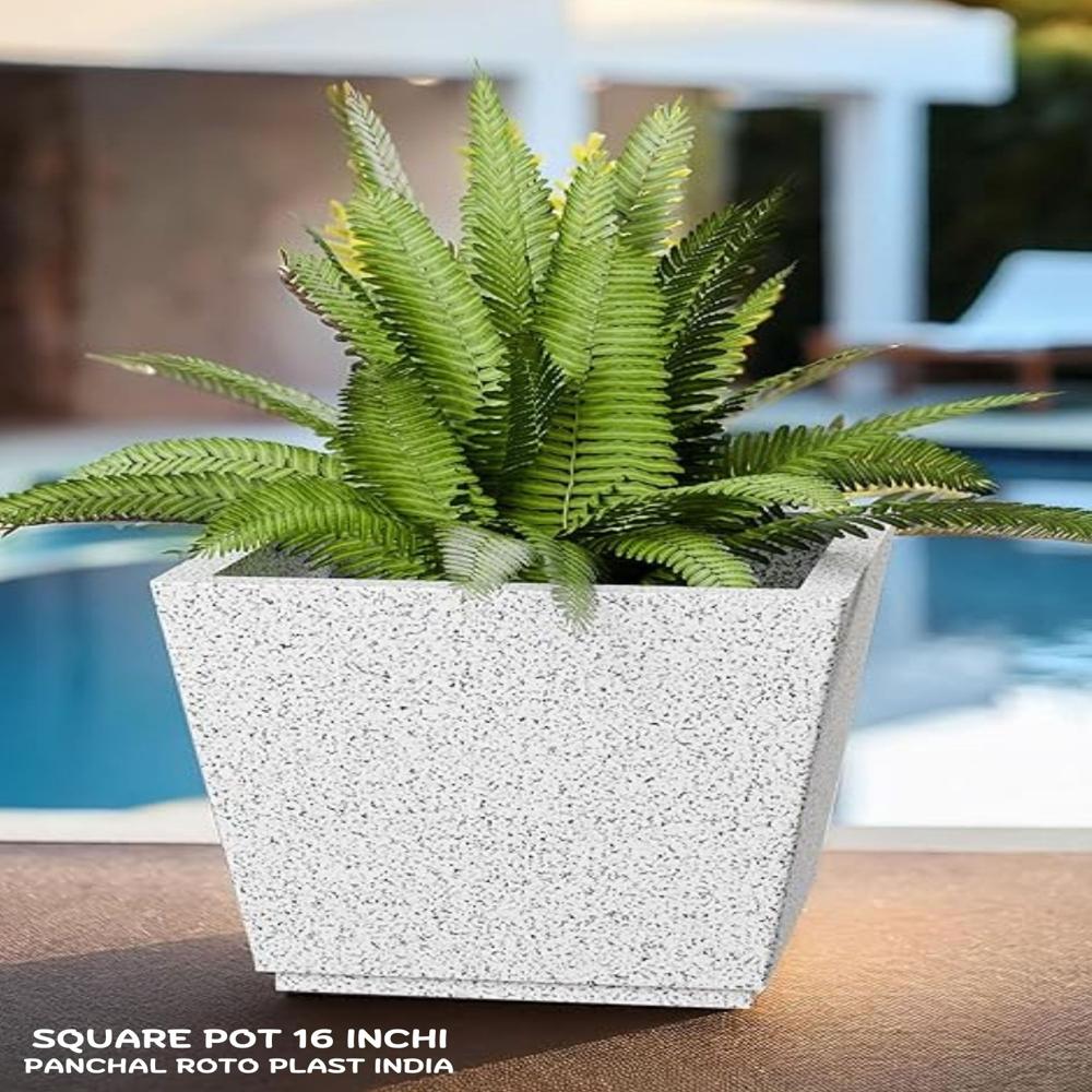 Square type roto moulding flower pot 16 inchi