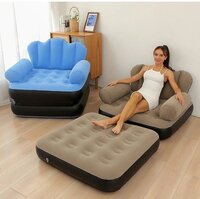 Indoor & Outdoor Inflatable Air Sofa - Body Material: Pvc With Flocked Top