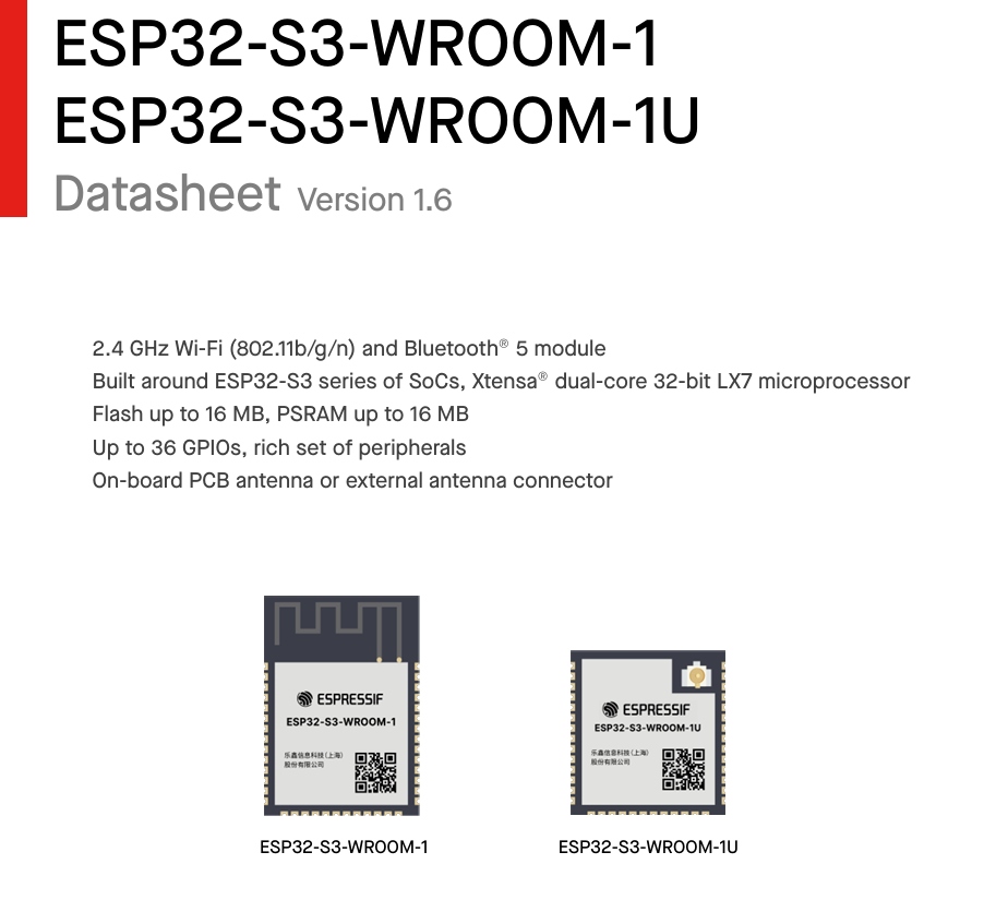  ESP32-S3-WROOM -1U
