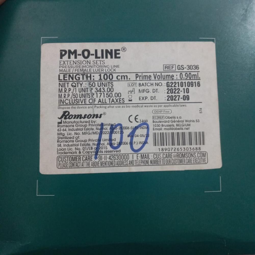 PRESSURE MONITORING LINE