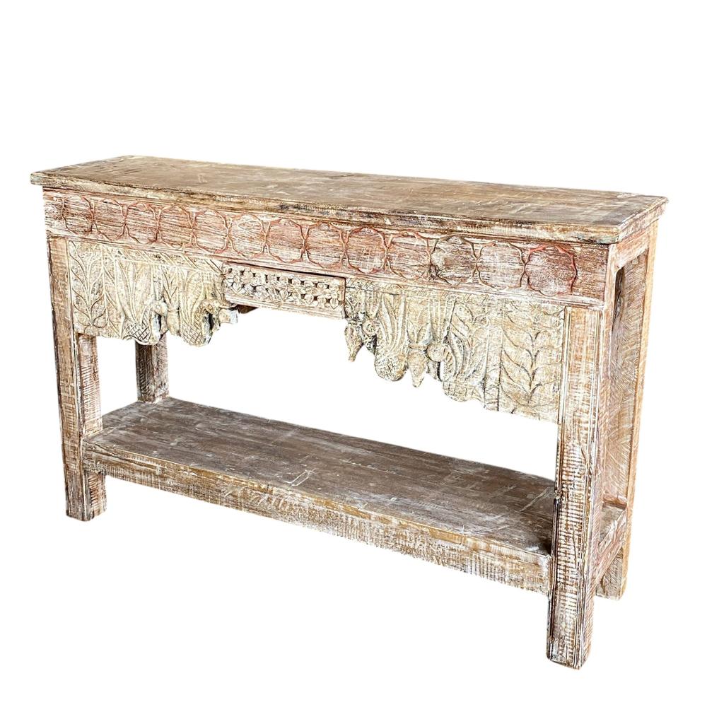 Vintage Wooden Console Table - Artwork: Crafted