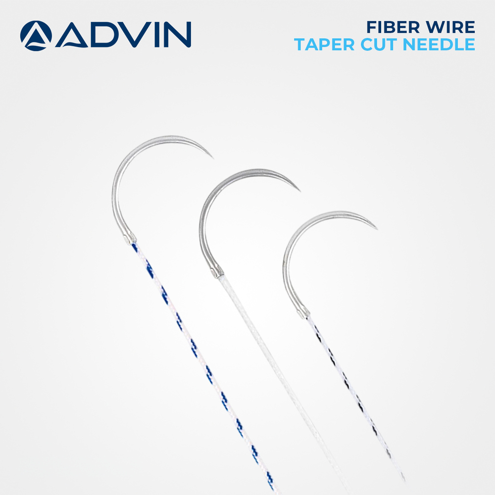 FiberWire USP 5  Single 48mm Taper Cut Needle, White/Black, 90cm