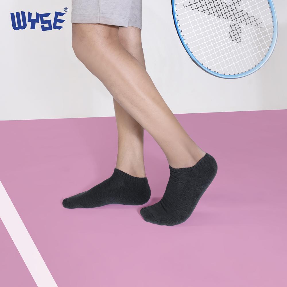 Wyse Mens Short Ankle Terry Sock 1pc - Color: Balck