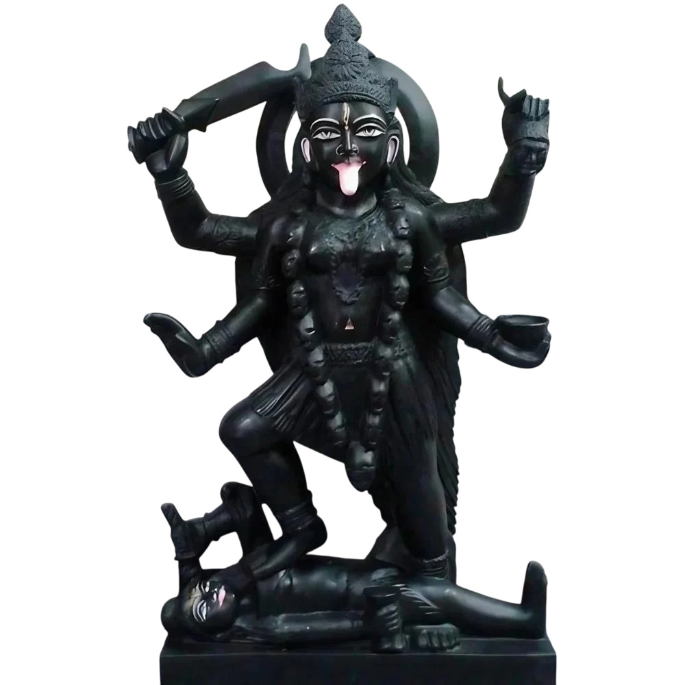 Kali Mata Black Marble Statue - Design Type: Handcrafts