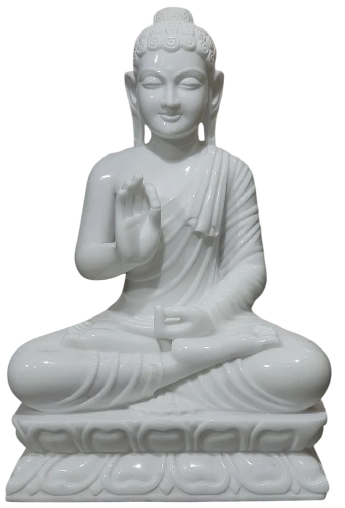 Marble Buddha Statue - Color: White