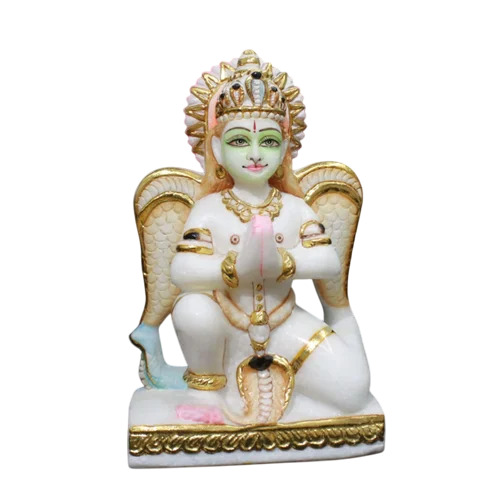 Marble Garud Statue - Color: Multicolor