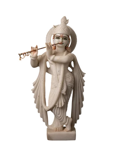 Marble Krishna Statue - Color: White