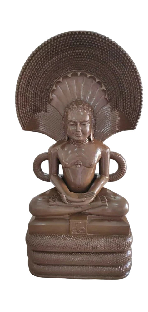 Marble Parshwanath Statue - Color: Brown