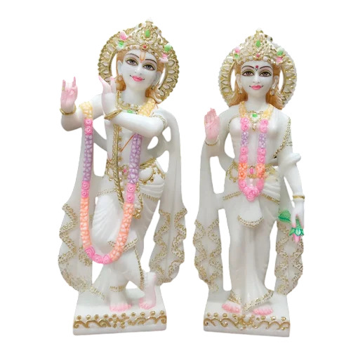 Marble Radha Krishan Statue - Color: White