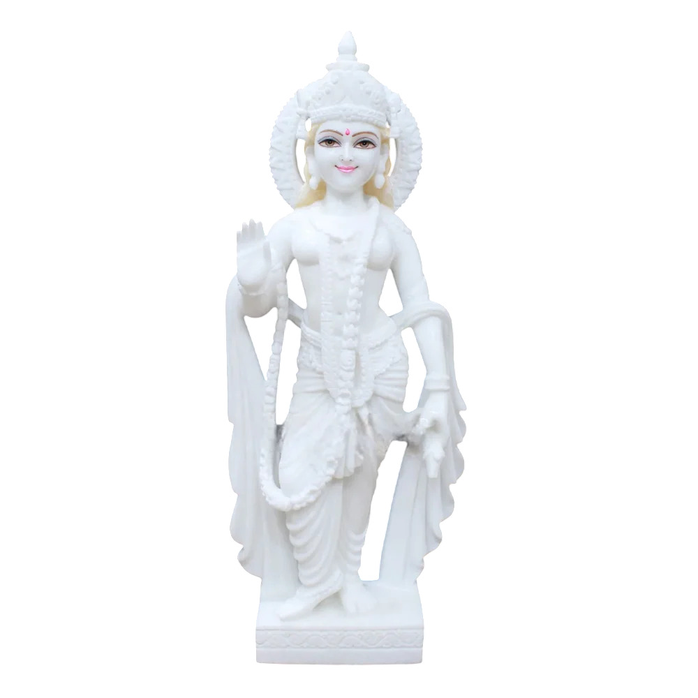 Marble Radhe Krishna Statues - Color: White
