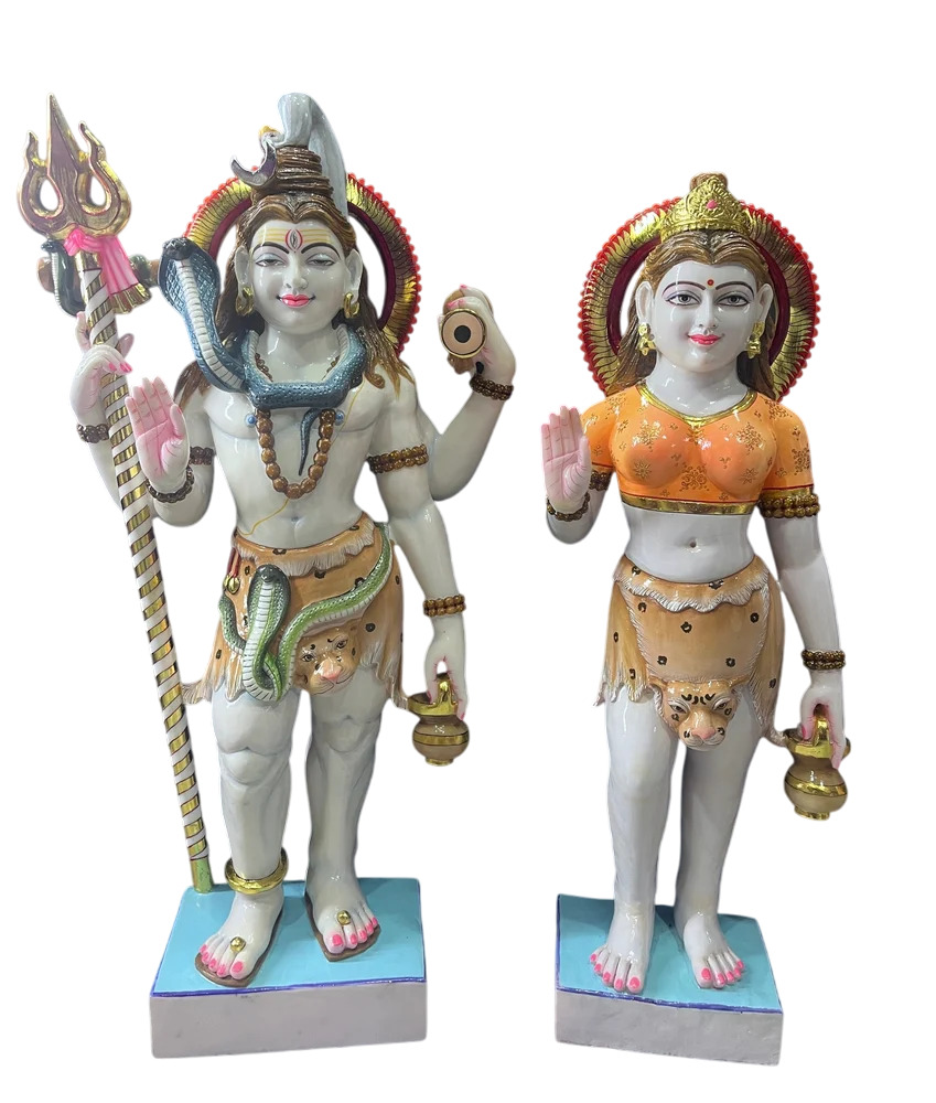 Marble Shiva Statue - Color: Multicolor