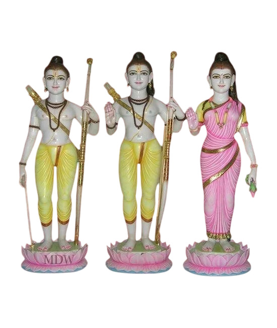 Ram Darbar Marble Statue - Color: Multicolor