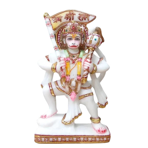 Marble Shri Hanuman Statue - Color: Multicolor