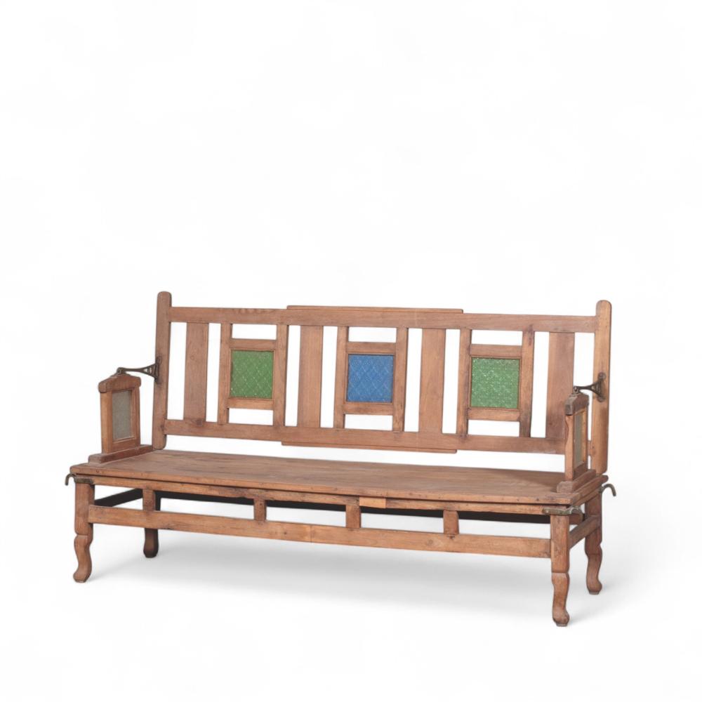 Antique Wooden Bench - Artwork: Crafted