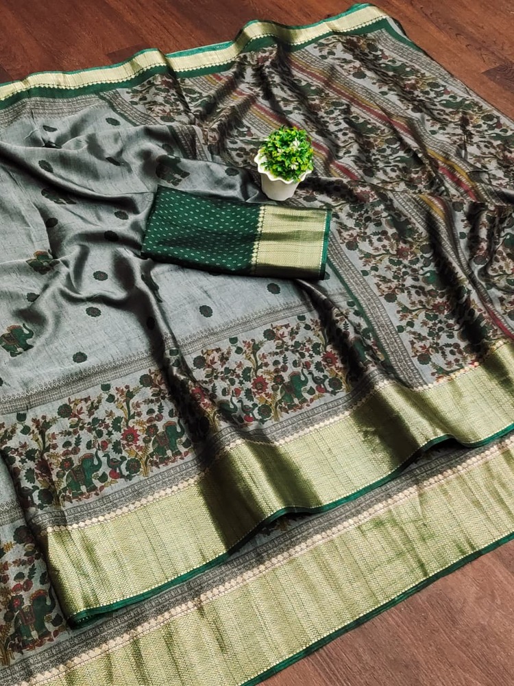 Soft Dola Silk Saree - Bust Size: 44 Inch (In)