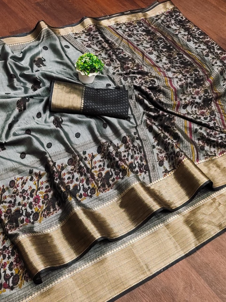 Soft Dola Silk Saree - Bust Size: 44 Inch (In)