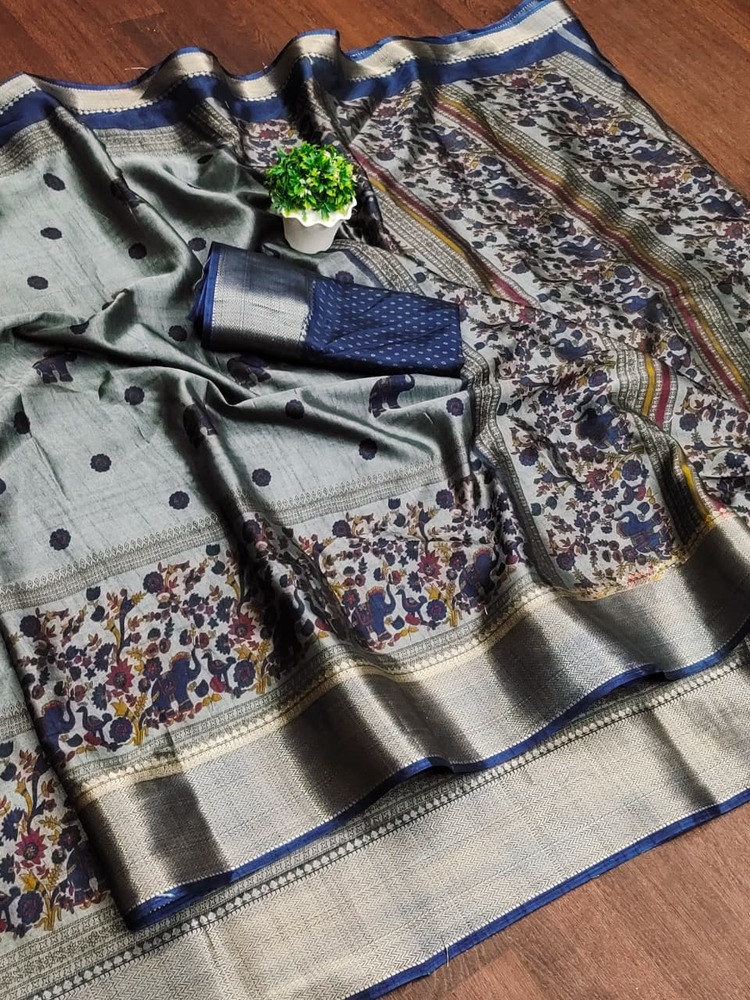 Soft Dola Silk Saree - Bust Size: 44 Inch (In)