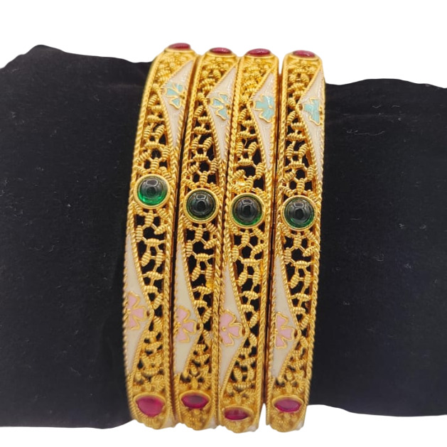 D No 1322 Designer Bangles - Color: Golden