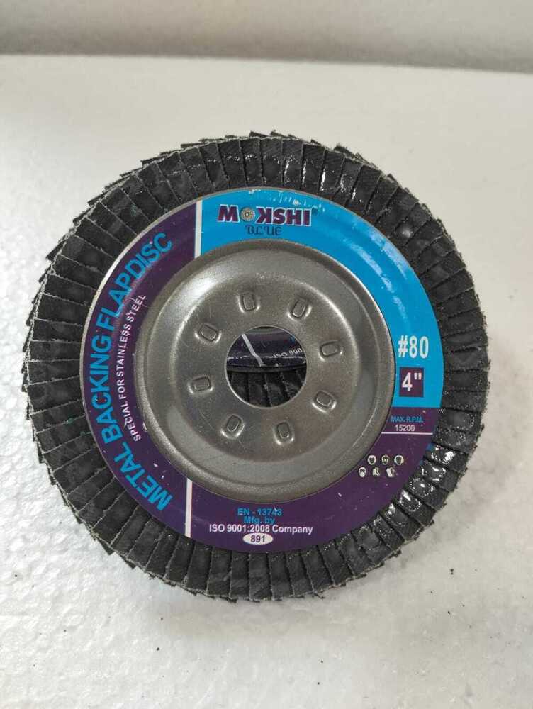 Flap Disc - Zirconia Alumina, 4 Inch Diameter, Blue, Rigid Metal, 13200 Rpm Cutting Speed | Self-sharpening, Vibration Dampening, Versatile Finishing Tool
