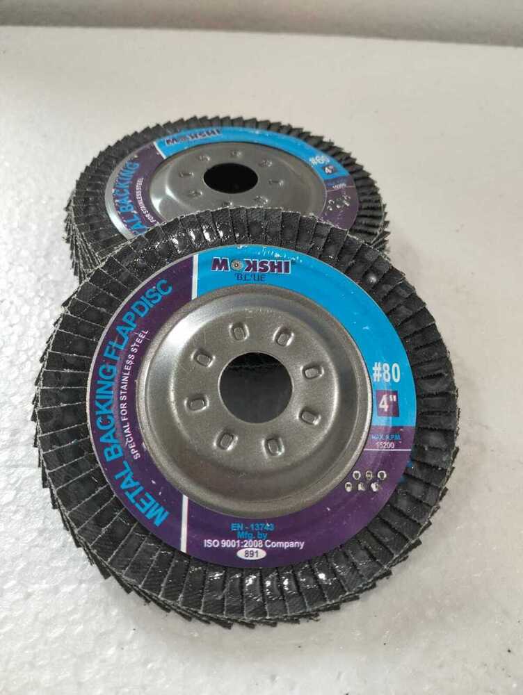 Flap Disc - Zirconia Alumina, 4 Inch Diameter, Blue, Rigid Metal, 13200 Rpm Cutting Speed | Self-sharpening, Vibration Dampening, Versatile Finishing Tool