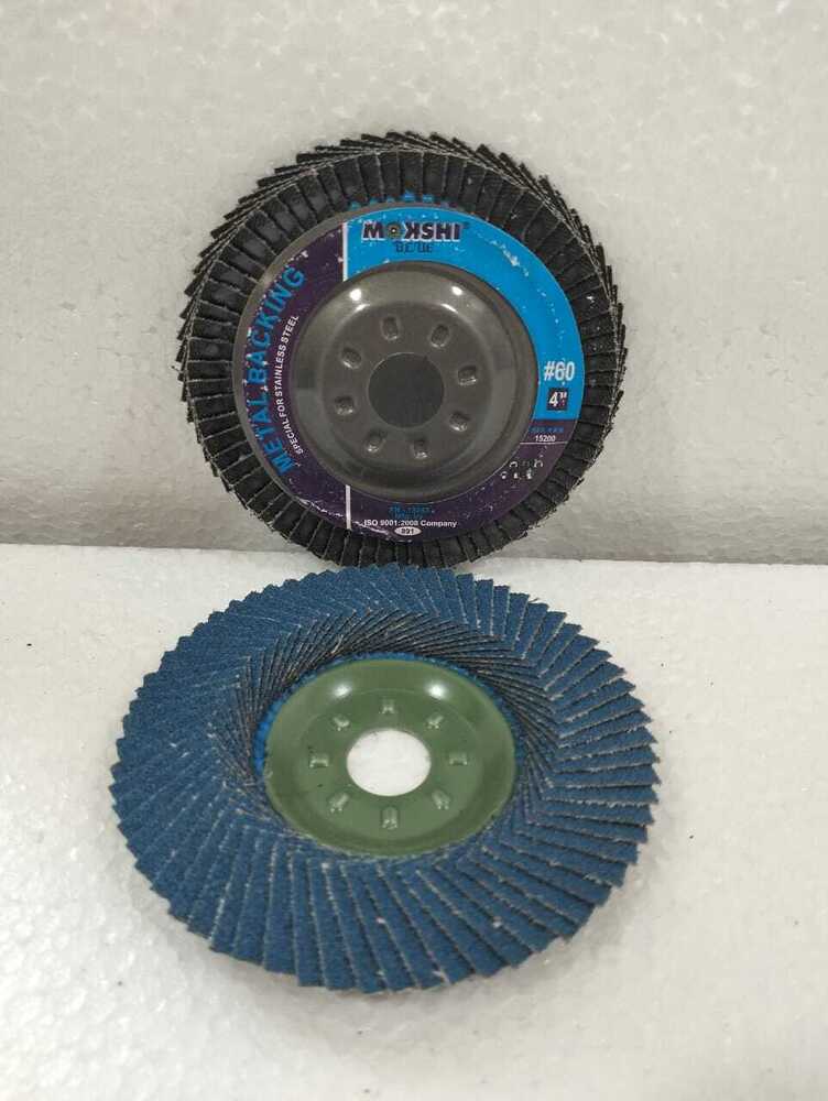 Flap Disc - Zirconia Alumina, 4 Inch Diameter, Blue, Rigid Metal, 13200 Rpm Cutting Speed | Self-sharpening, Vibration Dampening, Versatile Finishing Tool