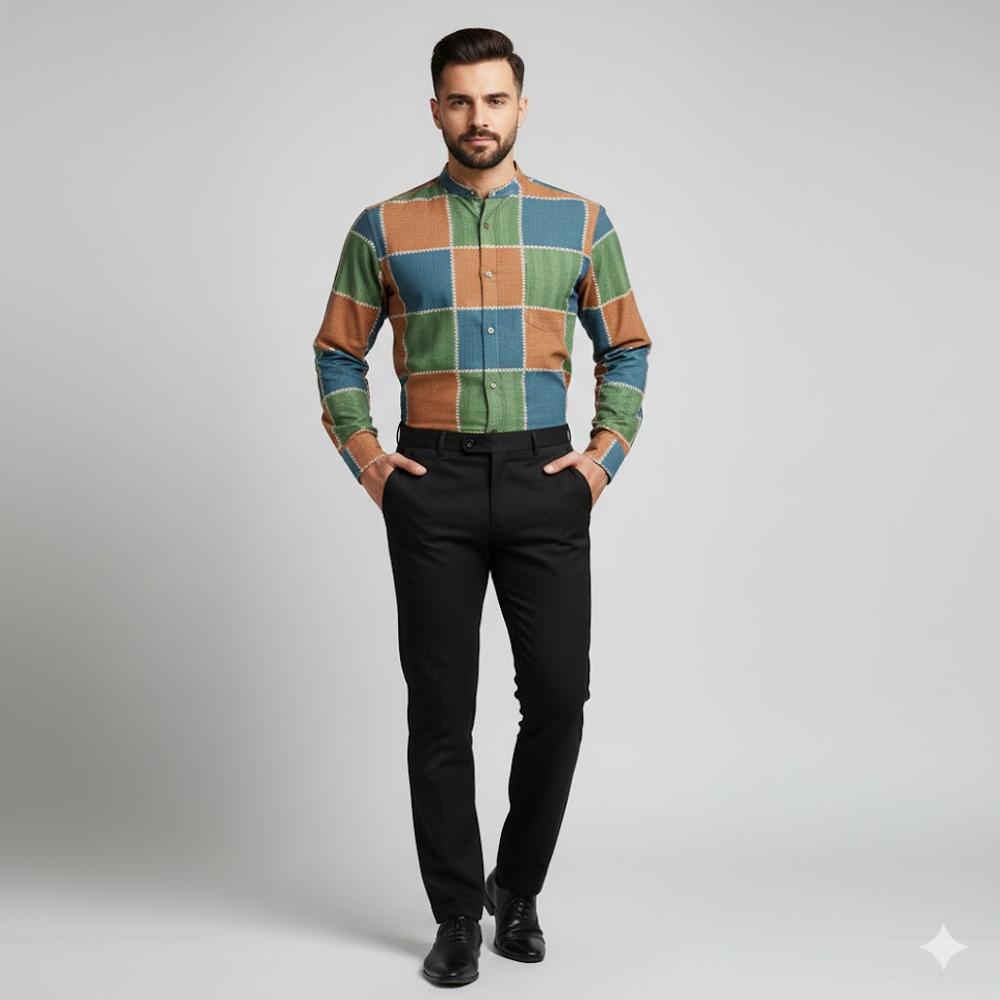 Large Checkered Pattern Fabric - Application: Garment Making
