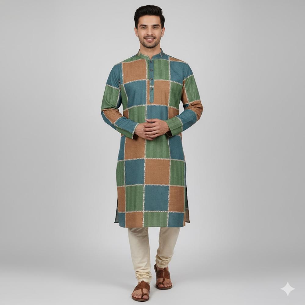 Large Checkered Pattern Fabric - Application: Garment Making