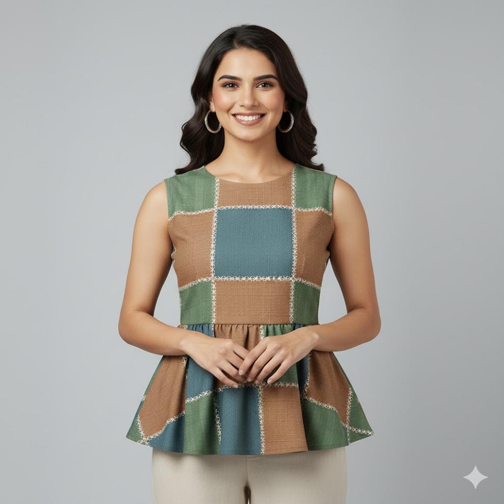 Large Checkered Pattern Fabric - Application: Garment Making