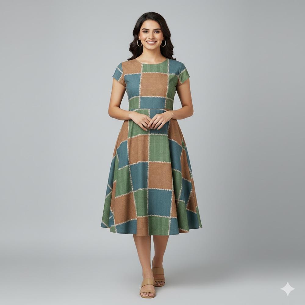 Large Checkered Pattern Fabric - Application: Garment Making
