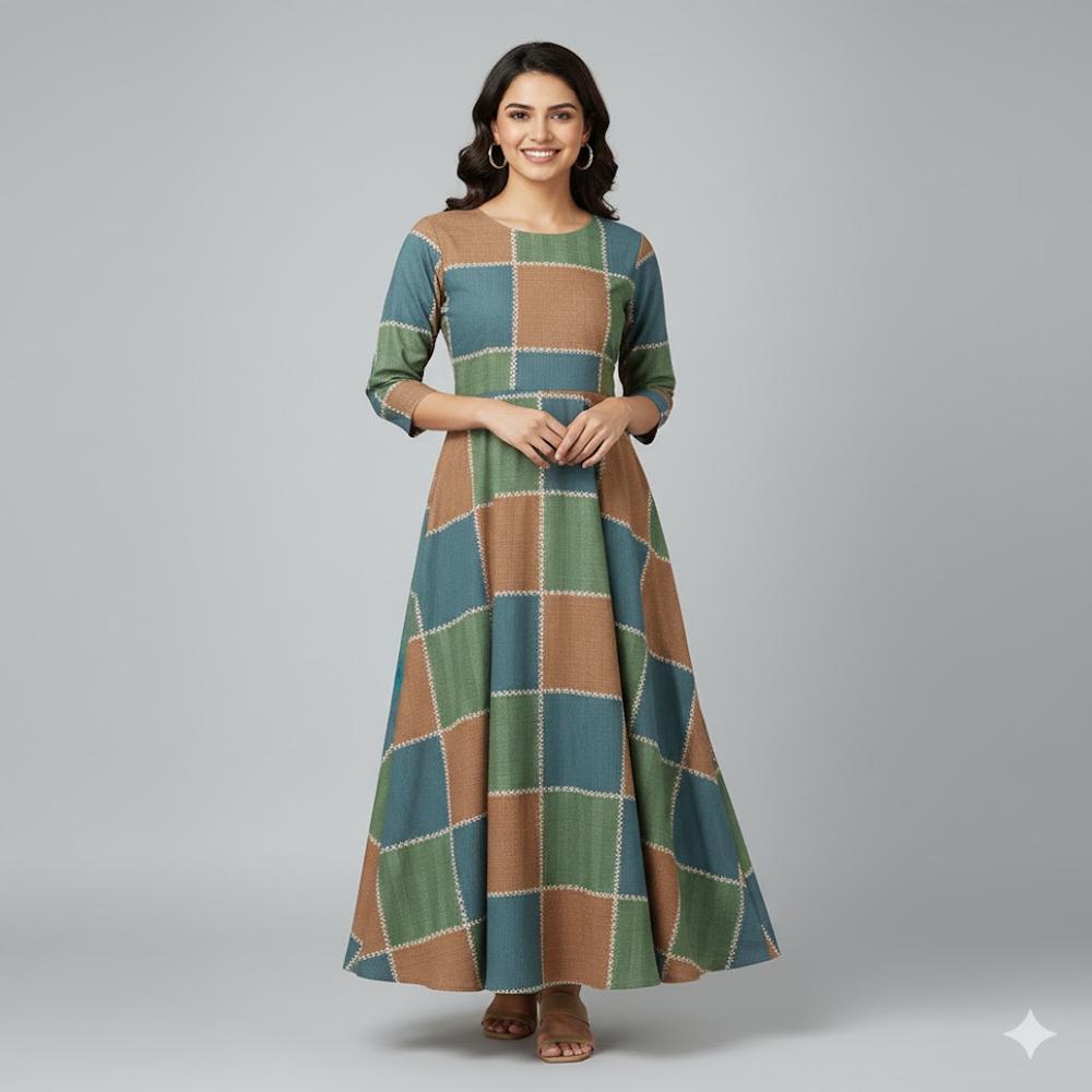 Large Checkered Pattern Fabric - Application: Garment Making