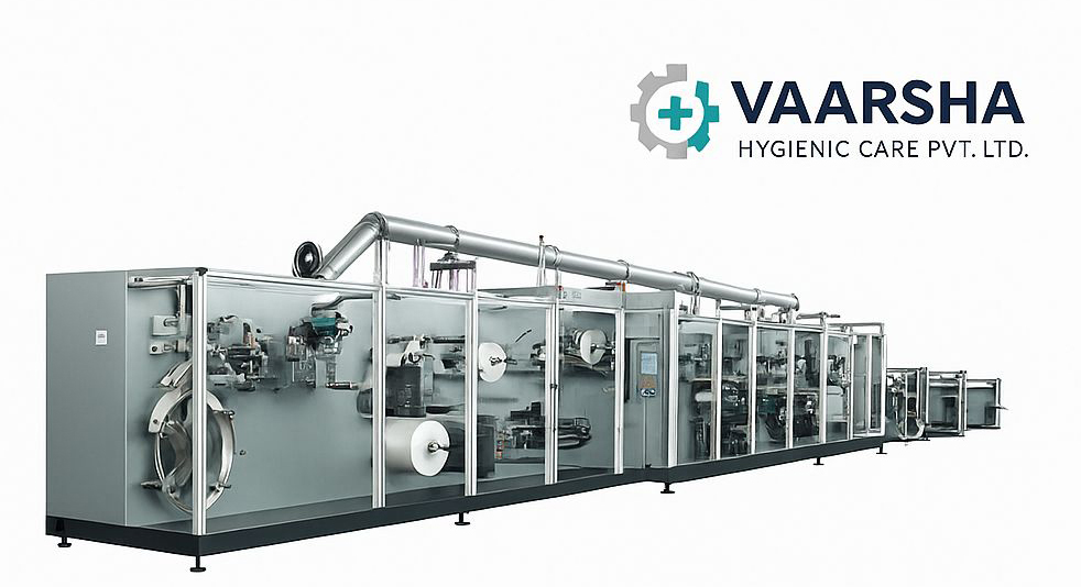 High Speed Automatic Sanitary Pad Machine - Color: Grey