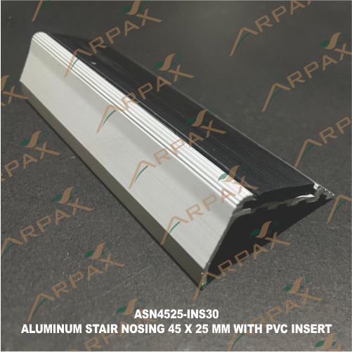 Asn4525-Ins30 Aluminium Stair Noising 45 X25Mm With Pvc Insert - Application: Residential