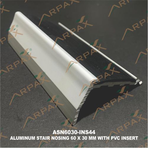 Asn6030-Ins44 60 X 30Mm Aluminium Stair Noising With Pvc Insert - Application: Residential