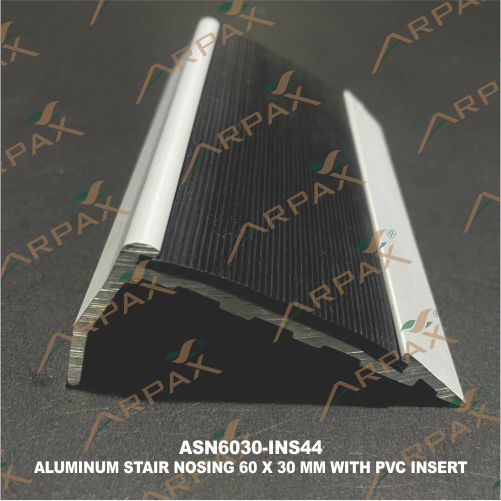 Asn6030-ins44 60 X 30mm Aluminium Stair Noising With Pvc Insert - Application: Residential