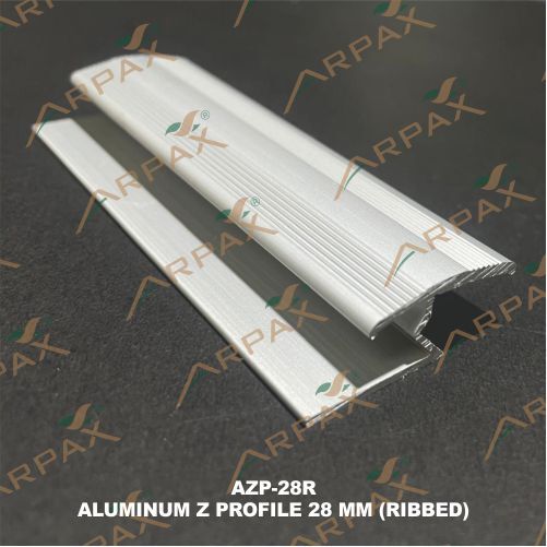 Azp-28R 28Mm Aluminium Z Profile (Ribbed) - Color: Silver
