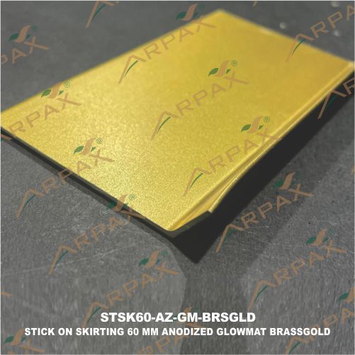 STSK60-AZ-GM-BRSGLD Stick On Skirting 60mm  Anodized Glowmat Brass Gold