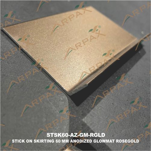 Stsk60-Az-Gm-Rgld Stick On Skirting 60Mm Anodized Glowmat Rose Gold - Color: Brown