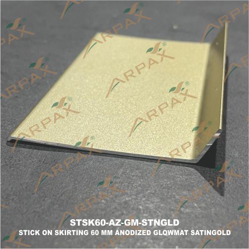Stsk60-az-gm-stngld Stick On Skirting 60mm Anodized Glowmat Satingold - Color: Silver