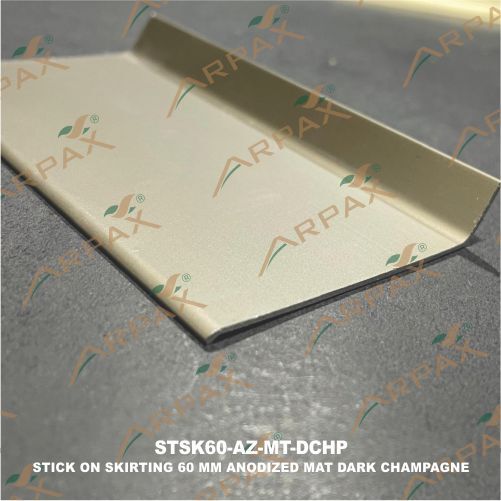 Stsk60-Az-Mt-Dchp Stick On Skirting 60Mm Anodized Mat Dark Cham Pagne - Color: Golden